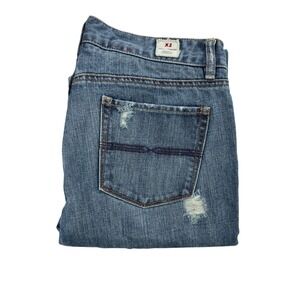 X2 Denim Laboratory Women Blue Distressed Bootcut Jeans Waist Size 31 W371